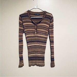 Dolce & Gabbana Multicolor Striped Long Sleeve Top